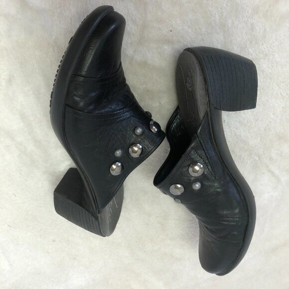 Romika Black Leather Mule Clogs Size 37 (6.5) - Picture 10 of 12